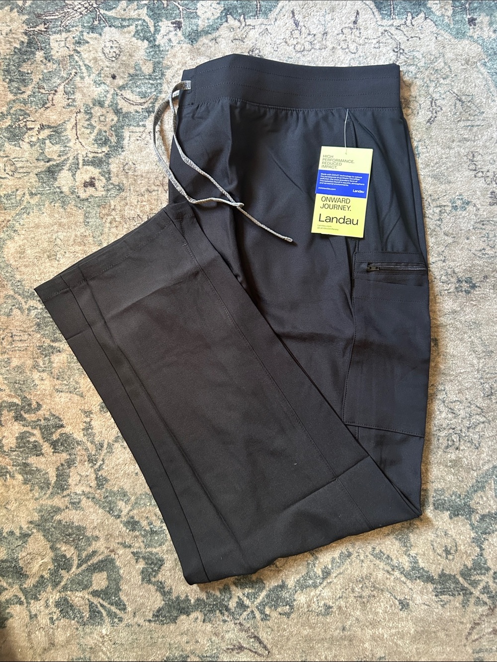 Landau Forward 7-pocket Straight leg Black Women's Scrubs Pants